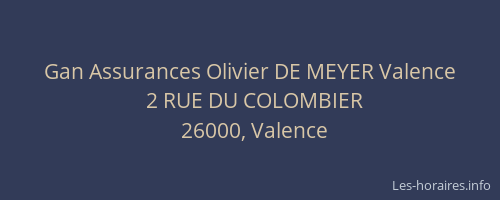 Gan Assurances Olivier DE MEYER Valence
