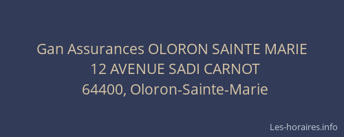 Gan Assurances OLORON SAINTE MARIE