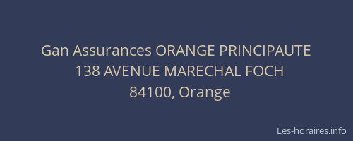 Gan Assurances ORANGE PRINCIPAUTE