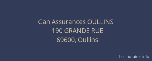 Gan Assurances OULLINS