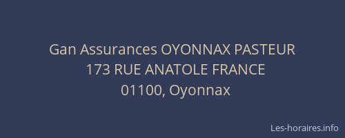 Gan Assurances OYONNAX PASTEUR