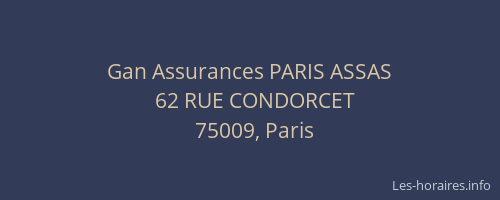 Gan Assurances PARIS ASSAS