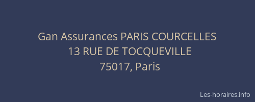 Gan Assurances PARIS COURCELLES