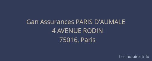 Gan Assurances PARIS D'AUMALE