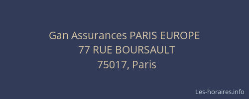 Gan Assurances PARIS EUROPE