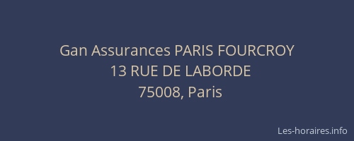 Gan Assurances PARIS FOURCROY