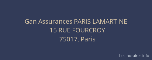 Gan Assurances PARIS LAMARTINE