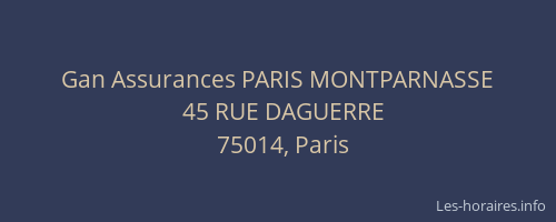 Gan Assurances PARIS MONTPARNASSE