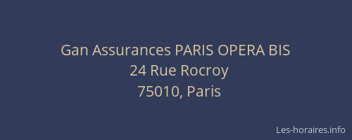 Gan Assurances PARIS OPERA BIS
