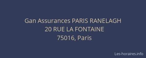Gan Assurances PARIS RANELAGH