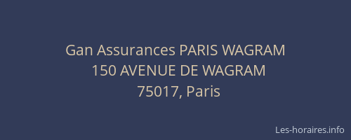 Gan Assurances PARIS WAGRAM