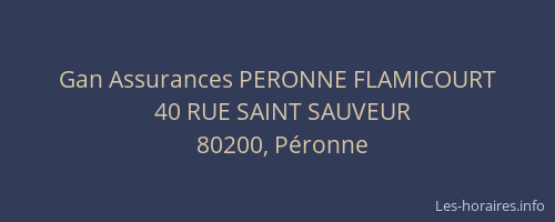 Gan Assurances PERONNE FLAMICOURT