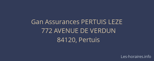 Gan Assurances PERTUIS LEZE