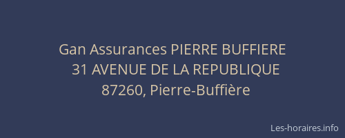 Gan Assurances PIERRE BUFFIERE