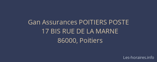 Gan Assurances POITIERS POSTE