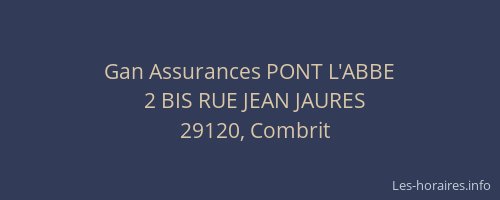 Gan Assurances PONT L'ABBE