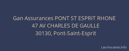 Gan Assurances PONT ST ESPRIT RHONE
