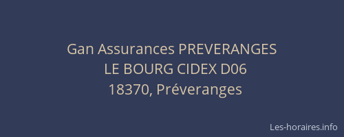 Gan Assurances PREVERANGES