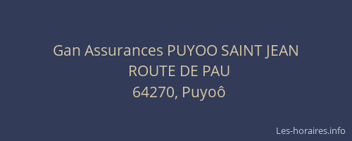 Gan Assurances PUYOO SAINT JEAN