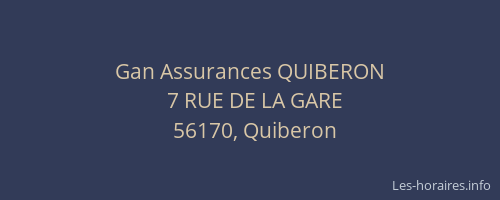 Gan Assurances QUIBERON