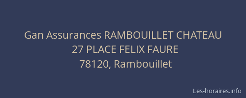 Gan Assurances RAMBOUILLET CHATEAU