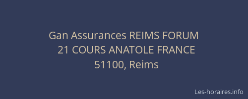 Gan Assurances REIMS FORUM