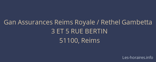 Gan Assurances Reims Royale / Rethel Gambetta