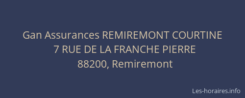 Gan Assurances REMIREMONT COURTINE