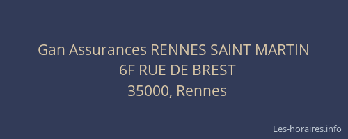 Gan Assurances RENNES SAINT MARTIN