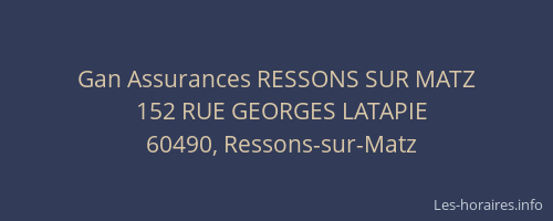 Gan Assurances RESSONS SUR MATZ