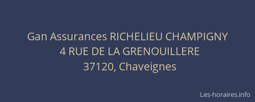 Gan Assurances RICHELIEU CHAMPIGNY