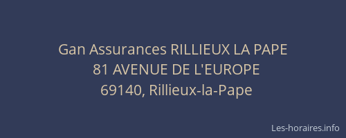 Gan Assurances RILLIEUX LA PAPE