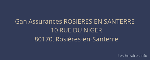 Gan Assurances ROSIERES EN SANTERRE