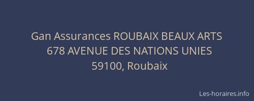Gan Assurances ROUBAIX BEAUX ARTS