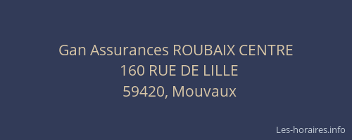 Gan Assurances ROUBAIX CENTRE
