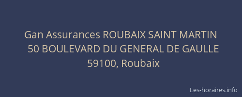 Gan Assurances ROUBAIX SAINT MARTIN
