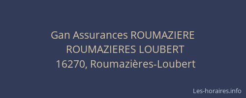 Gan Assurances ROUMAZIERE