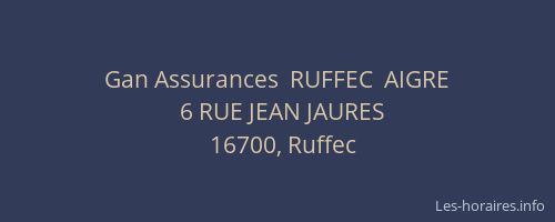 Gan Assurances  RUFFEC  AIGRE