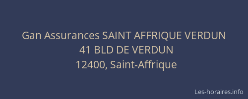 Gan Assurances SAINT AFFRIQUE VERDUN