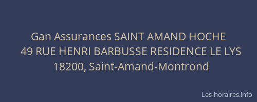 Gan Assurances SAINT AMAND HOCHE