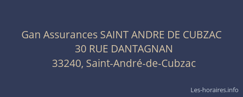 Gan Assurances SAINT ANDRE DE CUBZAC
