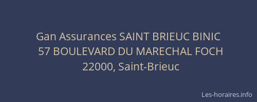 Gan Assurances SAINT BRIEUC BINIC