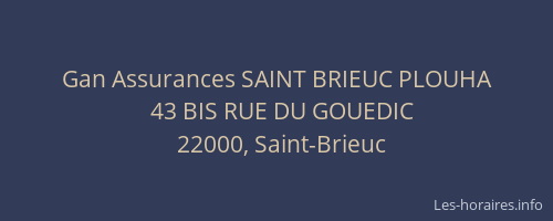 Gan Assurances SAINT BRIEUC PLOUHA