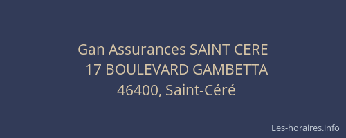 Gan Assurances SAINT CERE