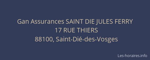 Gan Assurances SAINT DIE JULES FERRY