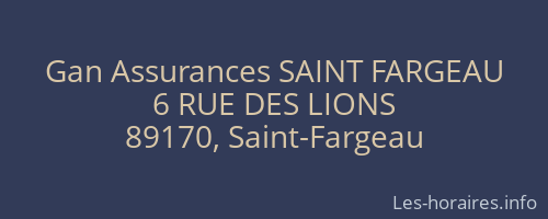 Gan Assurances SAINT FARGEAU