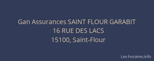Gan Assurances SAINT FLOUR GARABIT