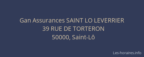 Gan Assurances SAINT LO LEVERRIER