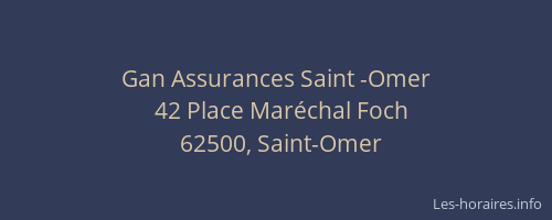 Gan Assurances Saint -Omer