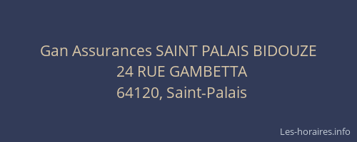 Gan Assurances SAINT PALAIS BIDOUZE